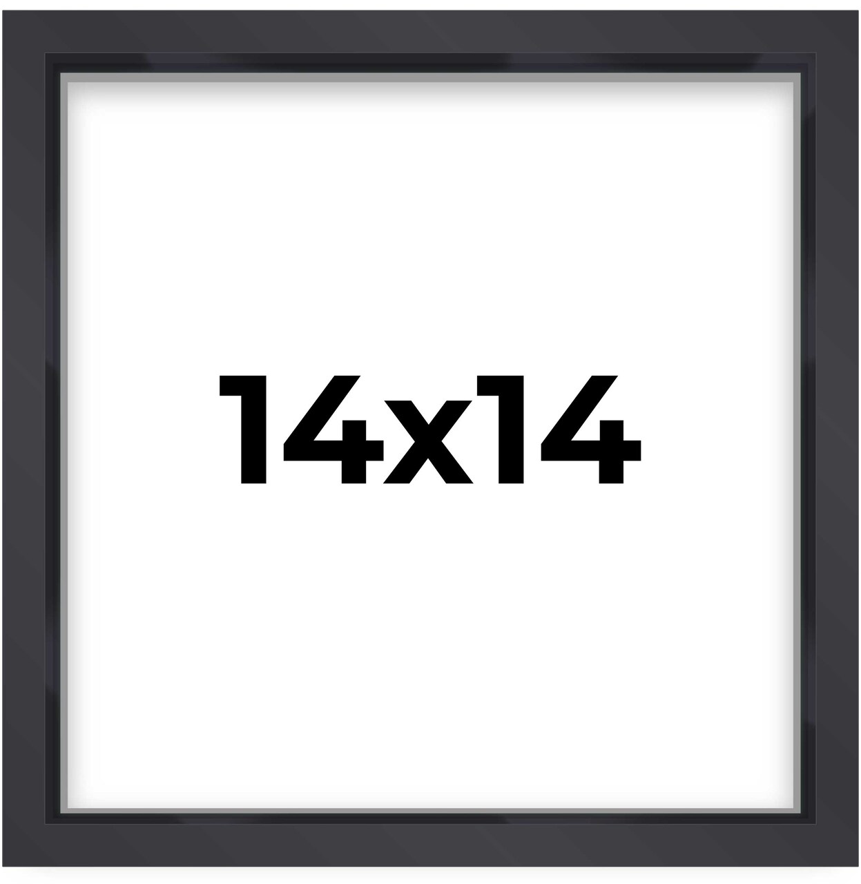 14x14 Shadow Box 3/4" Depth Picture Frame with UV-Resistant Acrylic & Acid Free Backing, Available in 4 Finishes - Black, Grey, White